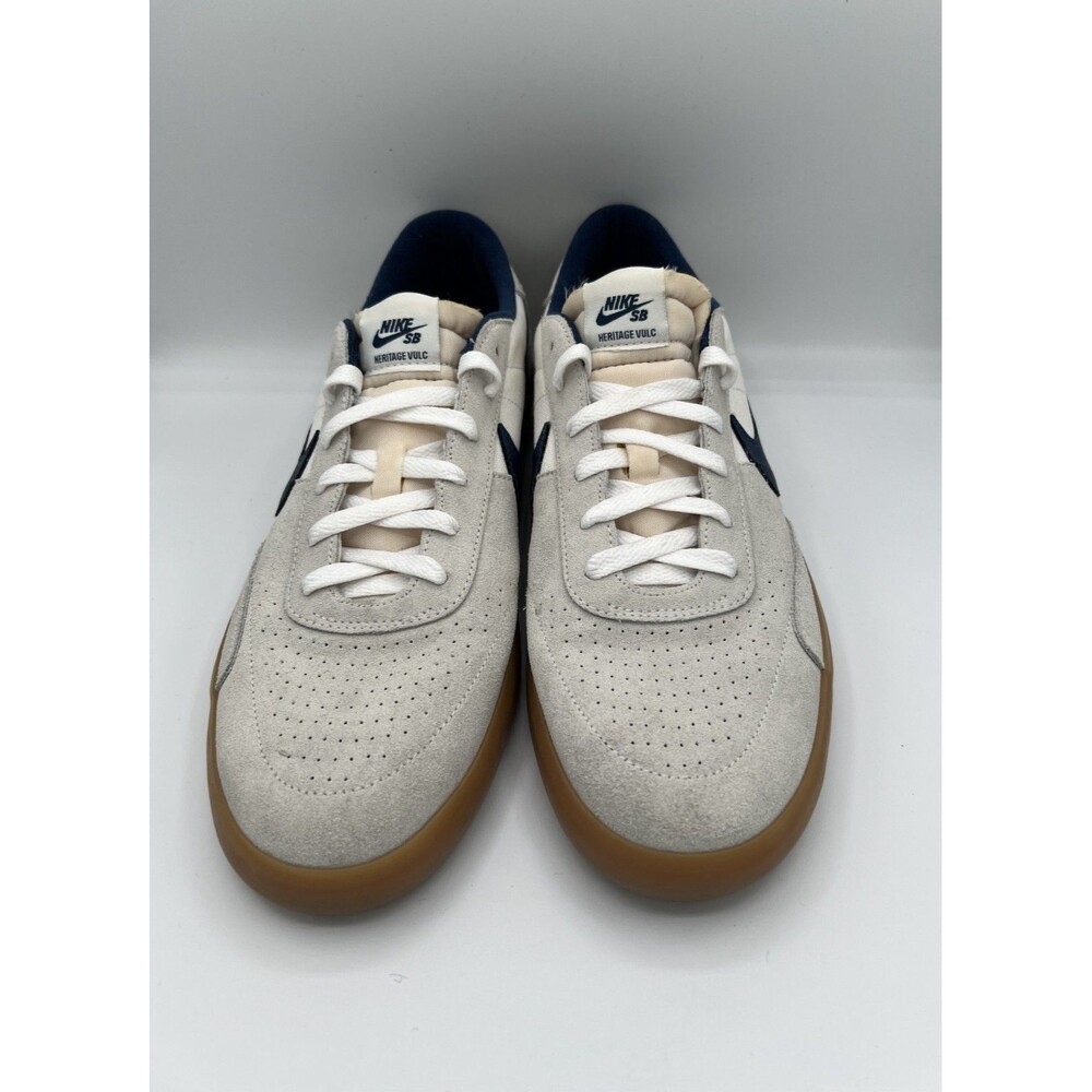 Nike SB Heritage Vulc Summit White Navy Gum Skate Shoes Men’s Size 13